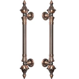 Puxador Duplo Classic 530mm Cobre Antigo Porta Pivotante Correr Passagem Madeira Vidro Rústico - 1