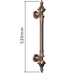 Puxador Duplo Classic 530mm Cobre Antigo Porta Pivotante Correr Passagem Madeira Vidro Rústico - 8