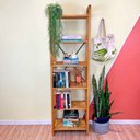 Ver imagem 1 de Estante 6 Prateleiras de Madeira Pinus Linea Slim Nozes