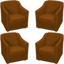Ver imagem 1 de Kit 4 Poltronas Decorativas para Sala de Espera Recepção Escritório Consultório Suede