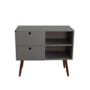 Ver imagem 1 de Aparador 02 Gavetas 1 Nicho com Pés Palito Beton Matt - Mdf Arauco