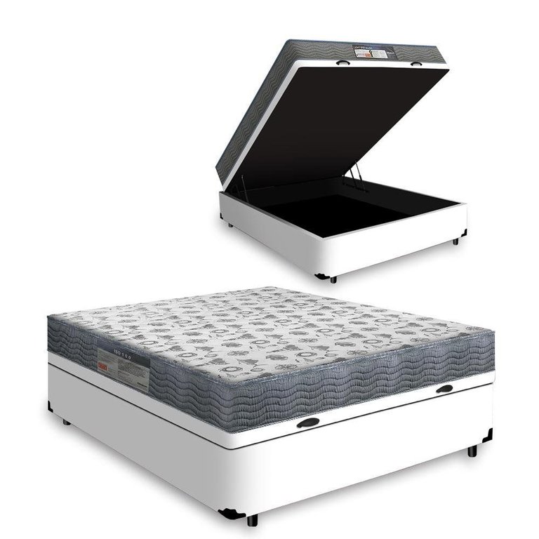 Cama Box Baú Viúva + Colchão D33 Ortobom Iso 100 128cm Cama Box Baú Viúva + Colchão D33 Ortobom Iso 100 128cm
