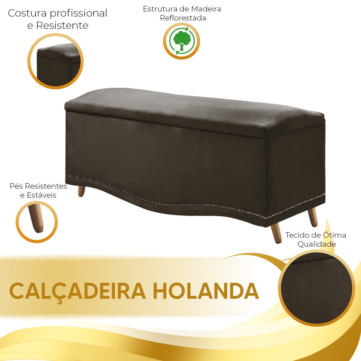 Conjunto Cabeceira/Calçadeira Holanda 1,40 cm Veludo Star Confort conjunto holanda calçadeira recami - 7