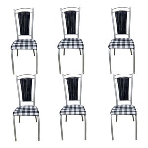 Kit 6 Cadeiras Paris Branca Cozinha Aço Tubolar Confortável Jantar