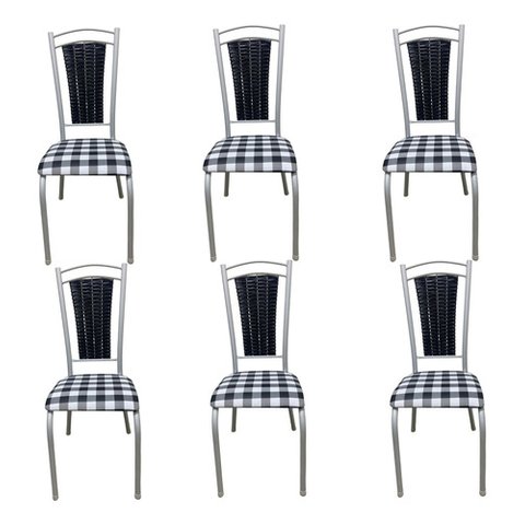 Kit 6 Cadeiras Paris Branca Cozinha Aço Tubolar Confortável Jantar
