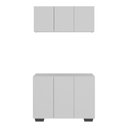 Ver imagem 5 de Conjunto Lavanderia Multiuso Armário Aéreo e Balcão 3 Portas Multimóveis Mp5051 Branco/preto