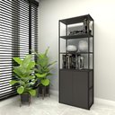 Ver imagem 1 de Estante Industrial Metal com 3 Prateleiras e Armário 2 Portas F5