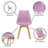Kit 6 Cadeiras Saarinen Wood Com Estofamento Várias Cores - Rosa - 2