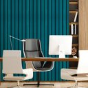 Ver imagem 3 de Papel de Parede Ripado Madeira Azul-60x300cm