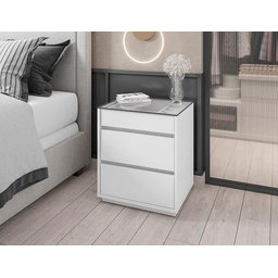 Mesa de Cabeceira Belize Branco - Casa D Móveis - 1