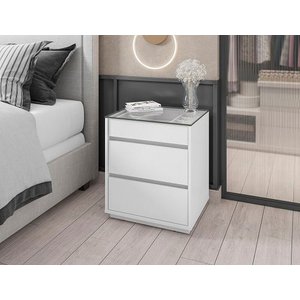 Mesa de Cabeceira Belize Branco - Casa D Móveis