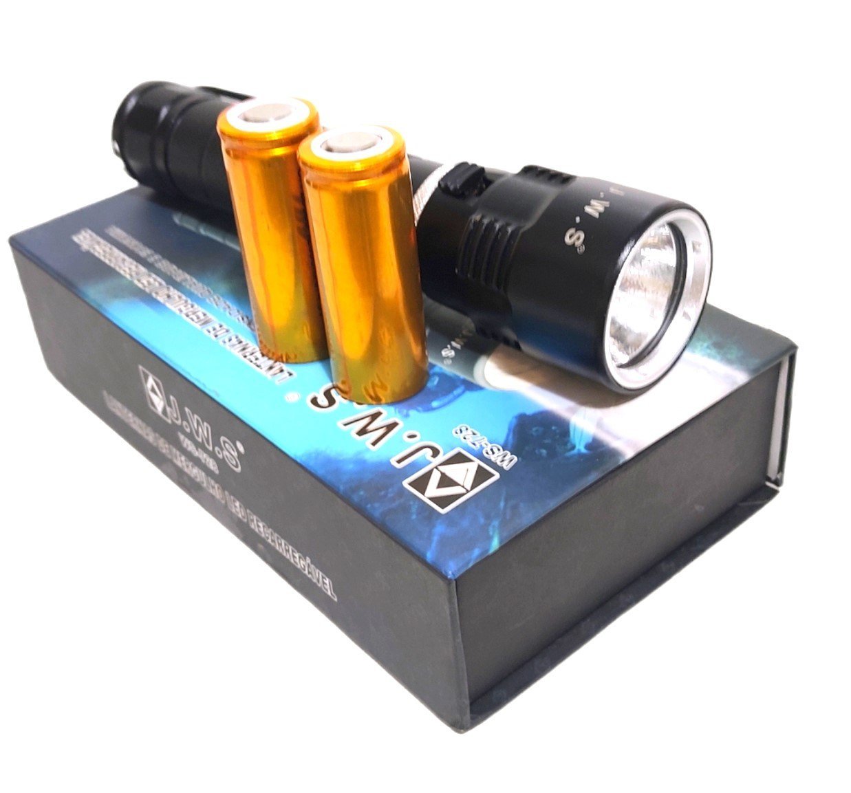 Lanterna Mergulho Profissional Super Duas Baterias 26650 JWS Lanterna Recarregável mergulho profissi - 3