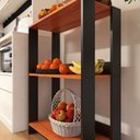 Ver imagem 6 de Fruteira para Cozinha para Armazenamento de Itens com Sapatas Plásticas Nos Pés - Preto com Nature