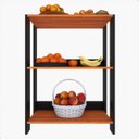 Ver mais imagens de Fruteira para Cozinha para Armazenamento de Itens com Sapatas Plásticas Nos Pés - Preto com Nature