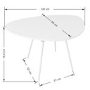 Ver imagem 2 de Mesa de Jantar Orgânica 120cm Barcelona Branco