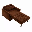 Ver imagem 3 de Sofá Cama 100cm Murilo Uno em Veludo com Pés de Madeira