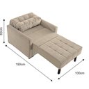 Ver imagem 4 de Sofá Cama 100cm Murilo Uno em Veludo com Pés de Madeira
