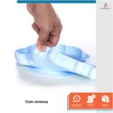 Ver imagem 4 de Prato Refeição 3 Divisórias Infantil Silicone Ventosa Bebê Leaozinho Azul