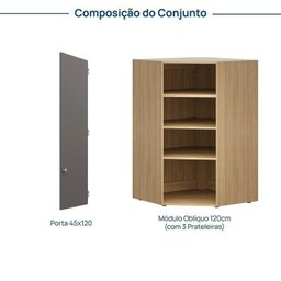 Módulo de Canto Oblíquo 120 Frame CabeCasa MadeiraMadeira - 3