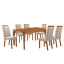 Ver imagem 2 de Mesa de Jantar Liz 180cm Tampo MDF Laminado Canto Copo com 6 Cadeiras Lorena