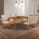 Ver imagem 1 de Mesa de Jantar Liz 180cm Tampo MDF Laminado Canto Copo com 6 Cadeiras Lorena