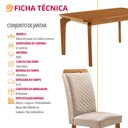 Ver imagem 7 de Mesa de Jantar Liz 180cm Tampo MDF Laminado Canto Copo com 6 Cadeiras Lorena