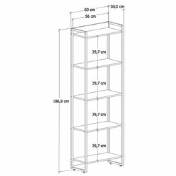 Estante Livreiro Dynamica Industrial 60cm 5 Prateleiras C08 Branco Chess - Mpozenato - 4