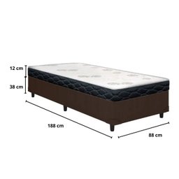 Base Box Solteiro Marrom + Colchão de Solteiro D20 Cali Toraflex 88x188 X12 - 2