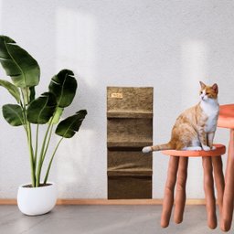 Escada de Parede para Gatos Revestido com Tecido - 4