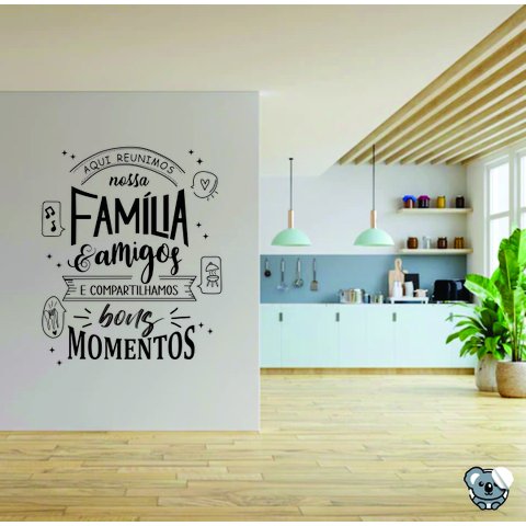 Adesivo De Parede Frase Aqui Reunimos Nossa Família