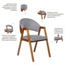 Ver imagem 4 de Kit 4 Cadeiras Luiza Sala de Jantar com Braço Madeira Maciça Movellu Home