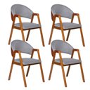 Ver imagem 2 de Kit 4 Cadeiras Luiza Sala de Jantar com Braço Madeira Maciça Movellu Home