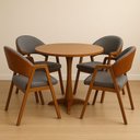 Ver imagem 1 de Kit 4 Cadeiras Luiza Sala de Jantar com Braço Madeira Maciça Movellu Home