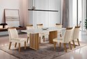 Ver imagem 1 de Conjunto Sala de Jantar Mesa Imperatriz 1,80m e 6 Cadeiras Olinda Creme
