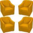 Ver imagem 1 de Kit 4 Poltronas Decorativas para Sala Recepção Consultório Manicure Cadeira Mila Suede