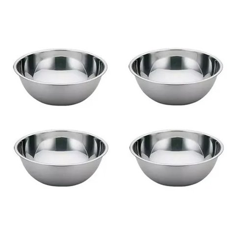 Conjunto Tigelas Bowl Saladeira 4 Peças Em Aço Inox