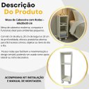 Ver imagem 3 de Mesa de Cabeceira Moderna com Rodas 60x20x20