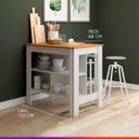 Ver imagem 2 de Bancada de Cozinha 103 x 92 x 68 Cm Ilha Gourmet MDP Branco Carvalho - PRIME