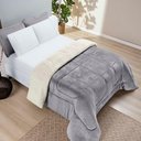 Ver imagem 2 de Coberdrom Diamond Casal Queen Sherpa com Manta Flannel 01 Peça - Cinza