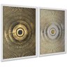 Kit 2 Quadros Decorativos Abstratos Hachura 45x34cm - com Vidro:moldura Branca - 1