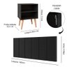 Conjunto Quarto Cabeceira Queen 1,60 Julia com 2 Mesas de Cabeceira RPM - Preto - 5