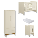 Ver imagem 1 de Quarto de Bebê Berço Evolution + Guarda Roupa 2 Portas Areia + Colchão