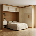 Ver mais imagens de Guarda Roupa Casal Modulado 9 Portas 5 Gavetas com Cabeceira 100% MDF Imperial Yescasa Cinamomo/Off White