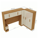 Ver imagem 3 de Guarda Roupa Casal Modulado 9 Portas 5 Gavetas com Cabeceira 100% MDF Imperial Yescasa Cinamomo/Off White