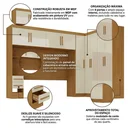 Ver imagem 5 de Guarda Roupa Casal Modulado 9 Portas 5 Gavetas com Cabeceira 100% MDF Imperial Yescasa Cinamomo/Off White