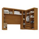 Ver imagem 4 de Guarda Roupa Casal Modulado 9 Portas 5 Gavetas com Cabeceira 100% MDF Imperial Yescasa Cinamomo/Off White