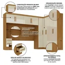 Ver imagem 5 de Guarda Roupa Casal Modulado 9 Portas 5 Gavetas com Cabeceira 100% MDF Imperial Yescasa Cinamomo/Off White