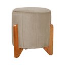 Ver imagem 1 de Puff Jade Pés de Madeira Suede: Capuccino