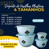 Jogo de Bacias Vasilhas Plásticas c/ Tampa 4pç P M G GG - 3