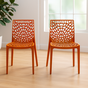 Kit 2 Cadeiras Gruvyer Terracota Sala de Jantar Cozinha Restaurante Cafeteria